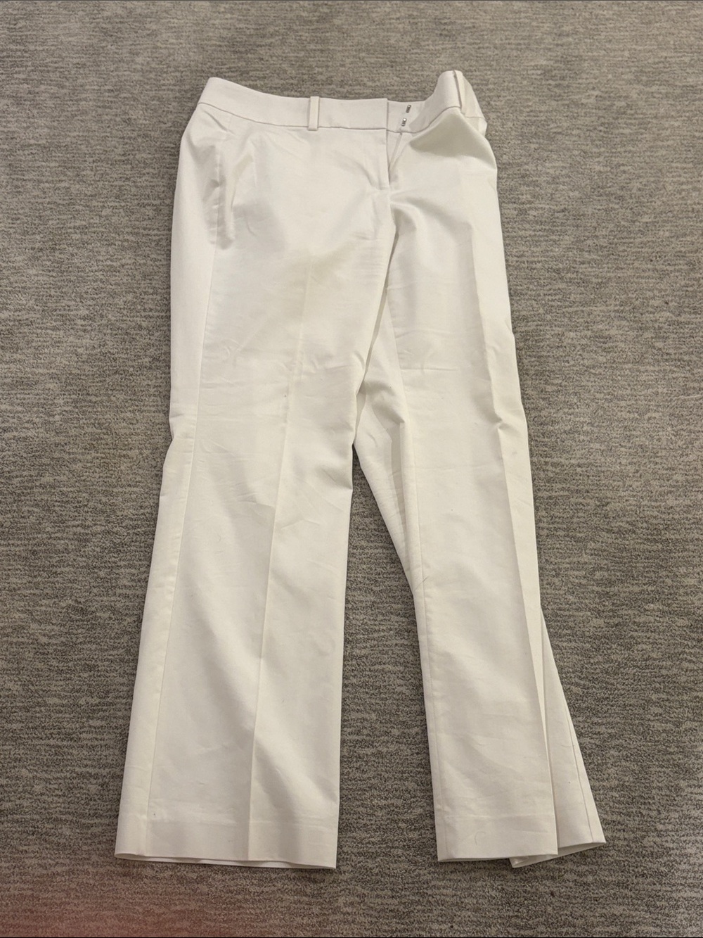 Ann Taylor White Straight-Leg Dress Pants